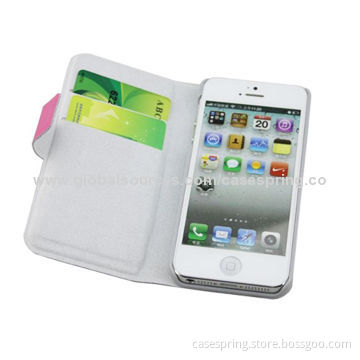 PU Leather Case for iPhone 5, Ice Silk Skin Leather Case